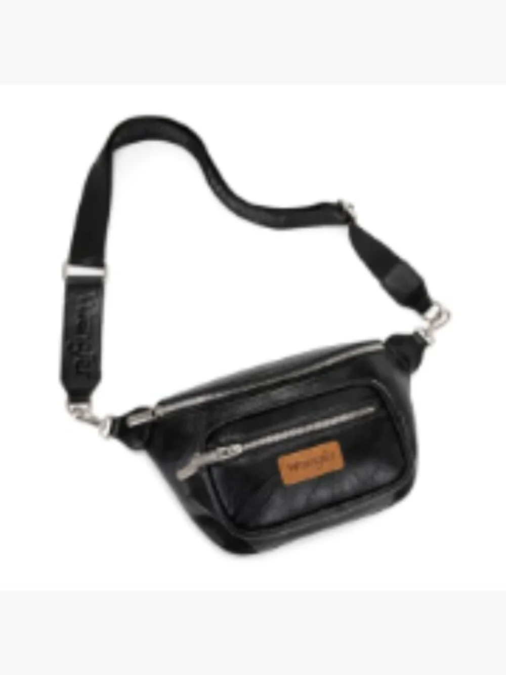 Wrangler Faux Leather Fanny Pack Crossbody Belt Bag Multi Zippered Pockets
